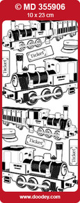 MD355906 Gold OldTimer Steam Locomotive-2 Peel Stickers One 9x4 Sheet