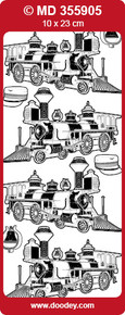 MD355905 Gold OldTimer Steam Locomotive-1 Peel Stickers One 9x4 Sheet