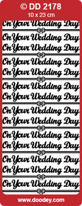 DD2178 Doodey Gold On Your Wedding Day Stickers Peel Outline