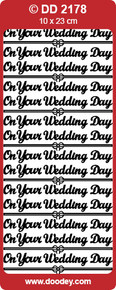 DD2178 Doodey Silver On Your Wedding Day Stickers Peel Outline