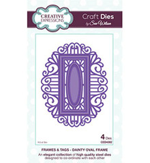 Sue Wilson Craft Die - FRAMES AND TAGS - DAINTY OVAL FRAME