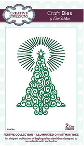 Sue Wilson Craft Dies Festive Collection Illuminated Christmas Tree CED3002