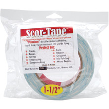 Scor-Tape Premium Double-Sided Adhesive 1-1/2in x 27yd Roll Acid Free Heat Resistant