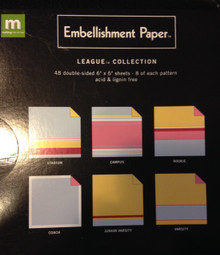 Embellishment Paper 6x6-inch Double-Sided Cardstock Stack Pack LEAGUE Collection 48-pc