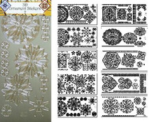 JEJE 3-D Ornament Stickers 2 Is a 10-sheet Pack of Beautiful, Detailed Silver Medallion Sticker Pack Peel Outline