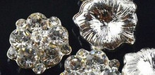 3 Flat Back Clear Rhinestone Cluster Buttons15mm No Shank
