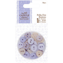 Papermania French Lavender Buttons 1/2-inch 30pcs