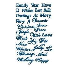 Tattered lace metal Dies Christmas sentiments words D096