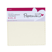 docrafts Papermania Square Scalloped Cards and Envelopes, 5 by 5-Inch, Cream