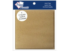 Square Cards 5x5" BROWN BAG  5 Sets Cards Envelopes Card Making RECYCLED