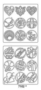 Peel-Offs Seals Various 7102 Silver Text Peel Stickers