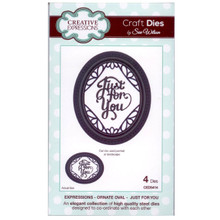 Sue Wilson Designs Dies - Expressions Collection Ornate Oval Just for You die