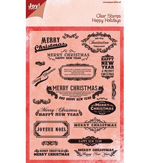 Joy Crafts Happy Holidays Labels Greetings Clear Stamps 6410/0106