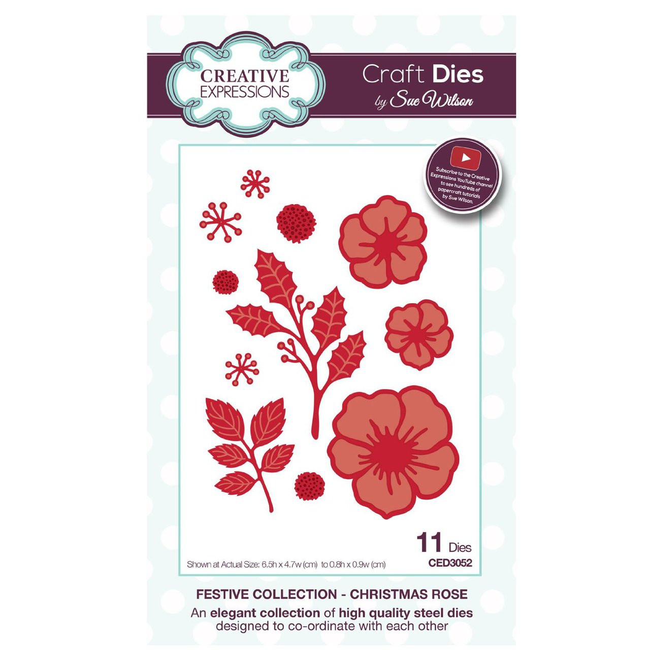 Bold Snowflake Flurry Craft Die CED3076 Sue Wilson Festive Collection