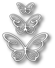 Poppystamps 100% Steel Die Devyn Butterfly Trio 1378
