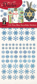HOTP Dazzles 124 Tiny Blue Snowflake Stickers