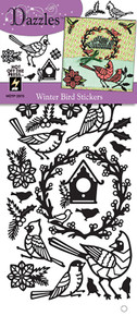 HOTP Dazzles Winter Bird Stickers Black