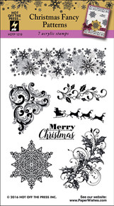 HOTP Christmas Fancy Patterns Rubber Stamps 1219 Unmounted