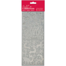 DoCrafts Silver CONTEMPORARY CHRISTMAS SAYINGS  Outline Peel-Off Stickers