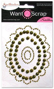 Want2Scrap Nestabling Lacey Ovals Moss Pearls/Moss Pearls
