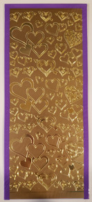 Sticker King  Gold Foil Hearts Accents Outline Peel Sticker