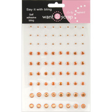 Want2Scrap Say it With Bling Rhinestones 72 Hot Pink Self Adhesive Gems 2264