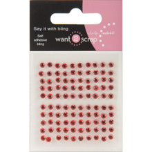 Want2Scrap Say it With Baby Bling Rhinestones 100pc Red Self Adhesive Gems 6244