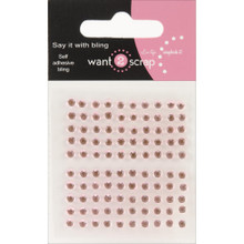 Want2Scrap Say it With Baby Bling Rhinestones 100pc Pink Self Adhesive Gems 6244