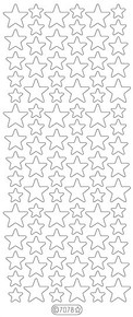 Starform GLITTER transparent SILVER N7078 STARS Stickers Peel Outline