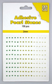 Nellie's 2mm Adhesive Pearls 150 Green Shades APS202