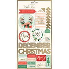 My Mind's Eye Christmas On Market St. Cardstock Stickers-Labels