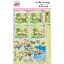 DoCrafts Anita's A4 Foiled Decoupage Sheet-Hot Air Ballooning 169641