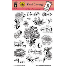 HOTP Clear Stamps - Floral Greetings - Silicone Stamps HOTP1211