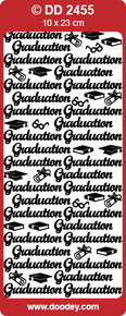 DOODEY DD2455 SILVER  Graduation Text Stickers Peel Outline