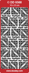 DOODEY DD6568 BLACK SMALL GOTHIC Corners Peel Stickers One 9x4 Sheet