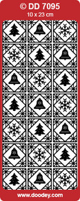 DOODEY DD7095 GOLD CHRISTMAS SQUARES Peel Stickers One 9x4 Sheet