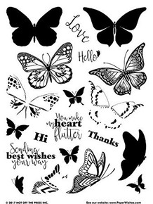 Hot Off The Press Layering Butterflies Clear Silicone Stamp Set