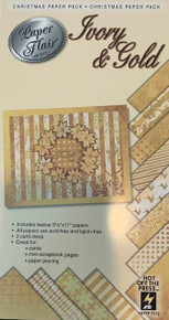Ivory & Gold Christmas Paper Pack Scrapbooking Card
