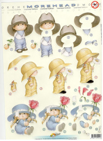 Morehead 3D Diecut KIDS WITH BIG HATS AND FLOWERS 11052369 Precut Images