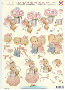 Morehead 3D Diecut MOUSE WITH BUTTON FLOWERS 11052372 Precut Images