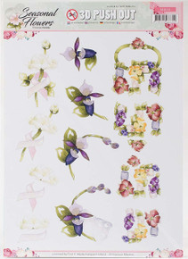Precious Marieke Punchout Sheet-Seasonal Flowers Ladyslipper
