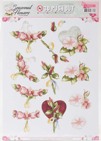 Precious Marieke Punchout Sheet-Seasonal Flowers Doves & Dogwood