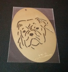 Oval Bulldog Metal Stencil XDAH-211  3.5 x  2.5"