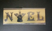 Noel with Angel Metal Stencil JLH-137  4"x 1 1/2"