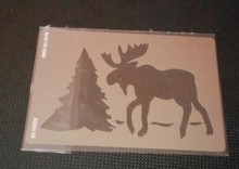 Moose & Tree Metal Stencil XDAH-33  3.5 x  3"