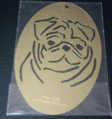 Pug Dog Stencil XDAH-223  2.5" x 3.5"