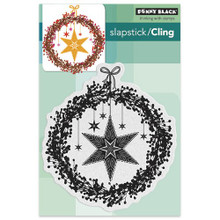 Penny Black 40-407 Starry Wreath Slapstick/Cling Decorative Rubber Stamp