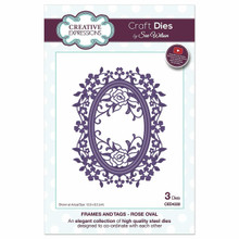 Sue Wilson Frames and Tags - Rose Oval - CED4330