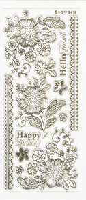 HOTP Silver Engraved Dazzles- Lace Flowers 2615