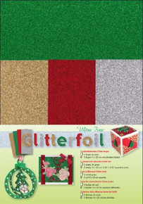 Ultra Fine Glitter foi Ultra Fine Glitter Foil Sheets for Scrapbooking, 2 Green/3 Assorted Colors